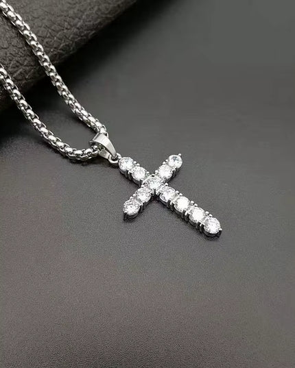 Fashion Female Cross Pendants Dropshipping Gold Black Color Stainless Steel Jesus Cross Pendant Necklace Jewelry for Men/Women