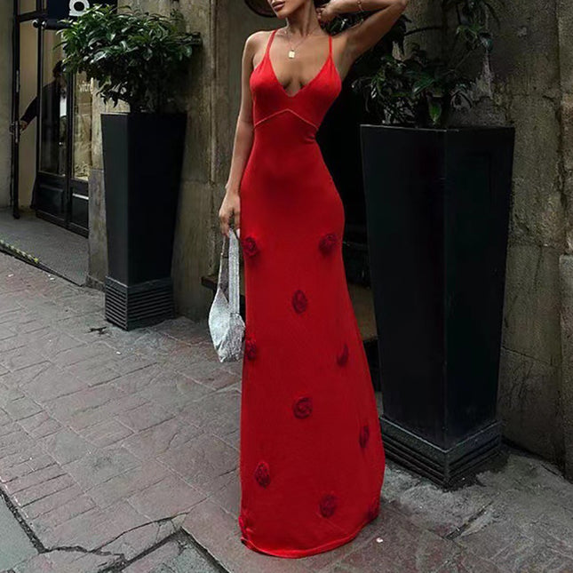 Womens Long Knitted Slip Dress