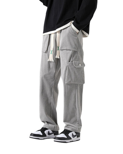 Men's Loose All-matching Corduroy Multi-pocket Straight Cargo Pants
