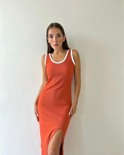 Womens Camisole Dress Mid-Length Split Dress
