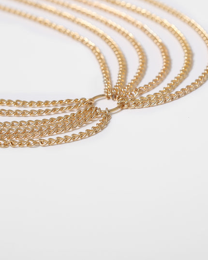 Metal geometric waist chain