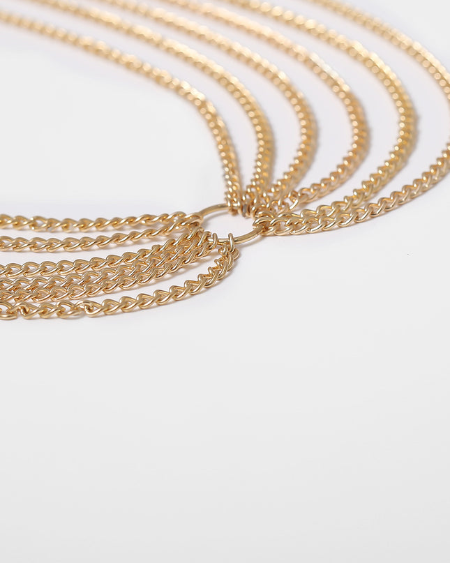 Metal geometric waist chain