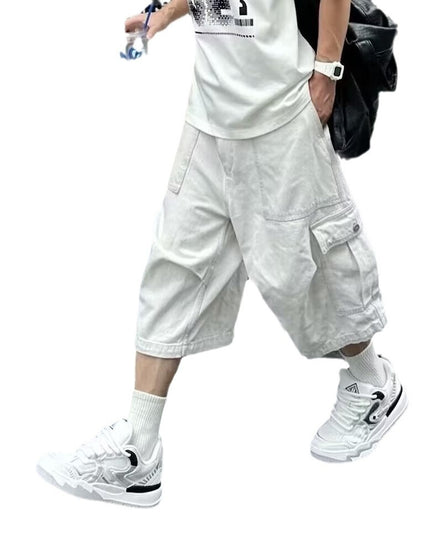 All-matching Loose Straight Cargo Cropped Pants Casual Pants Trendy