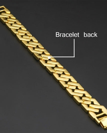 Rhinestone Cuban Bracelet Mens Hip Hop Star Glitter Geometric Shape Bracelet