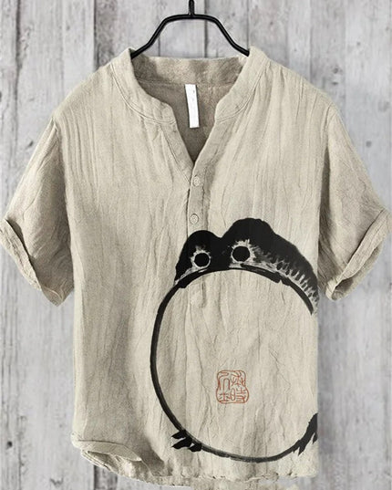 Summer Men's Shirts National Trendy Style Three Breasted