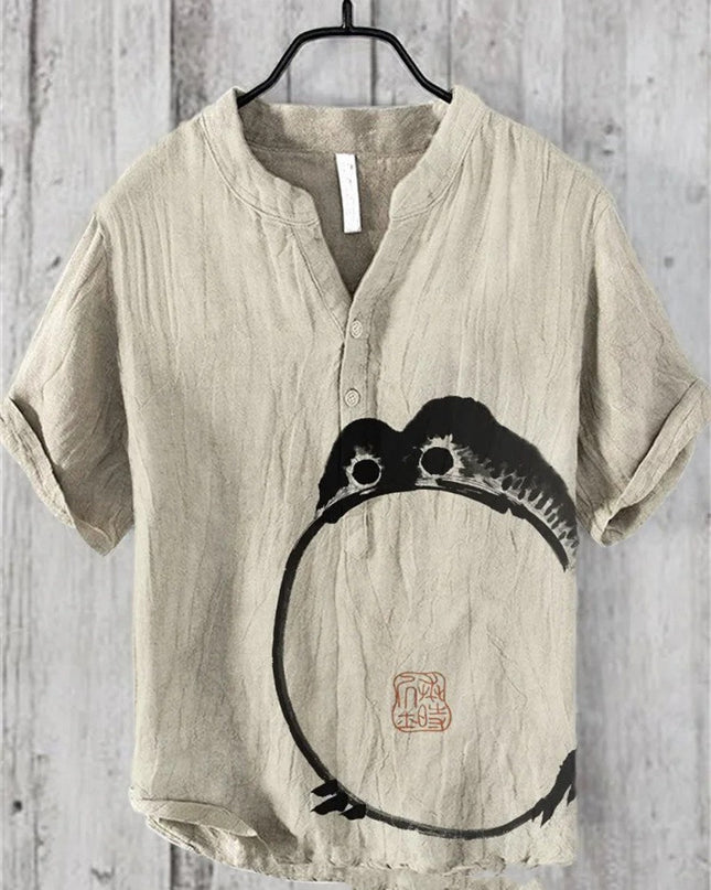 Summer Men's Shirts National Trendy Style Three Breasted