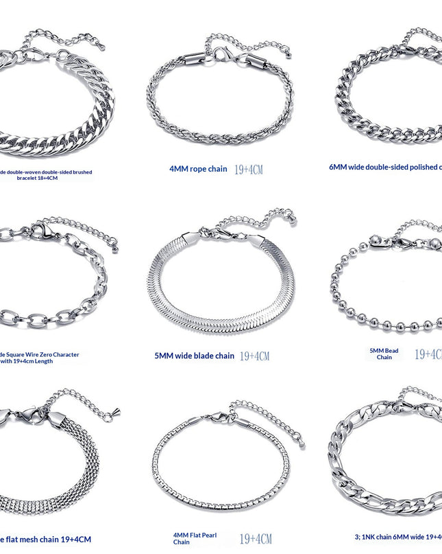 Retro Artistic Trendy Mens Minimalist Titanium Steel Bracelet