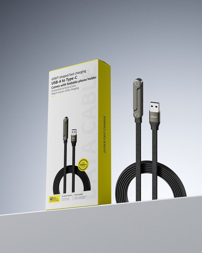 Fast Charging Foldable Bracket Data Cable 2-in-1 Data Wire Foldable Phone Tablet Stand Type-C To Type-C USB-A To Type-C