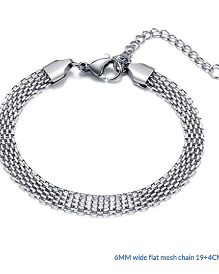 Retro Artistic Trendy Mens Minimalist Titanium Steel Bracelet