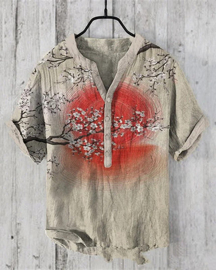 Summer Men's Shirts National Trendy Style Three Breasted