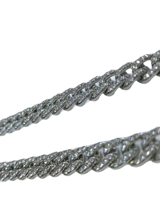 Rhinestone Alloy Cuban Chain Mens Hip-hop Style