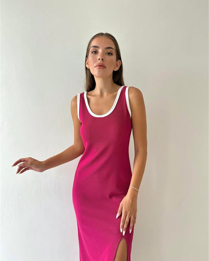 Womens Camisole Dress Mid-Length Split Dress