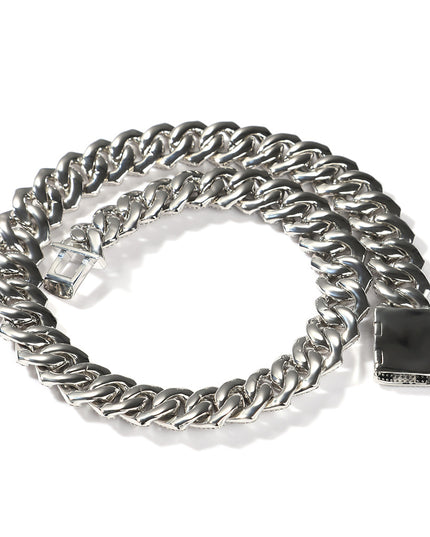 Mens Fashion Personalized Square Zirconium Cuban Bracelet Necklace