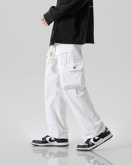 Men's Loose All-matching Corduroy Multi-pocket Straight Cargo Pants