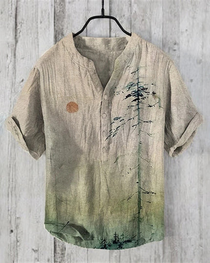 Summer Men's Shirts National Trendy Style Three Breasted