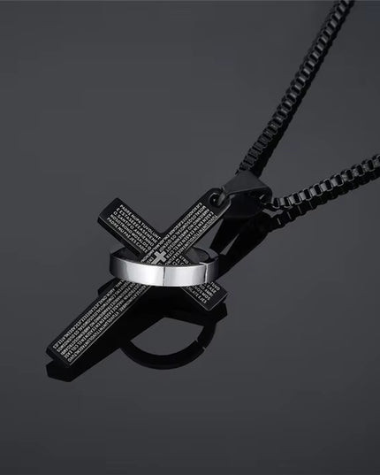 Fashion Female Cross Pendants Dropshipping Gold Black Color Stainless Steel Jesus Cross Pendant Necklace Jewelry for Men/Women