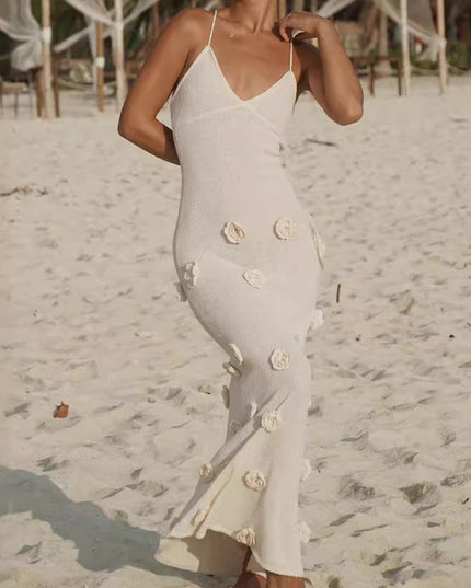 Womens Long Knitted Slip Dress