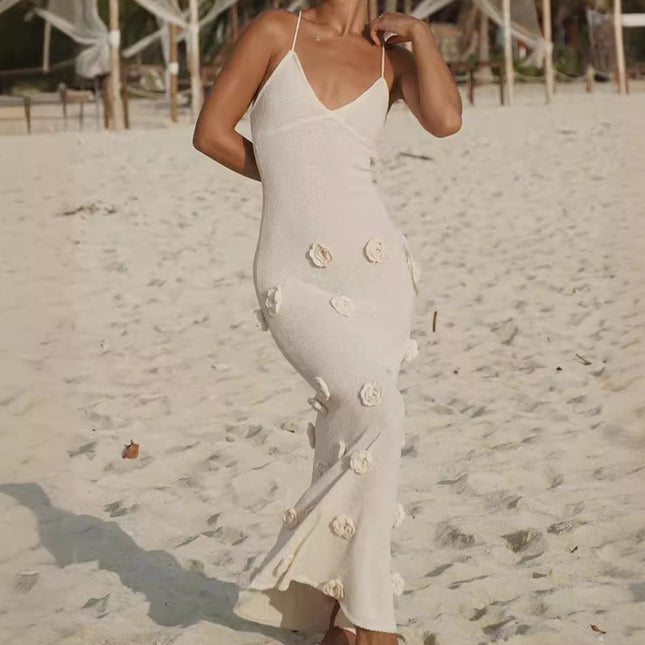 Womens Long Knitted Slip Dress