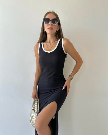 Womens Camisole Dress Mid-Length Split Dress