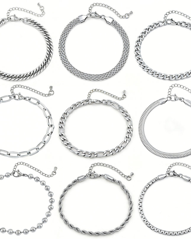 Retro Artistic Trendy Mens Minimalist Titanium Steel Bracelet