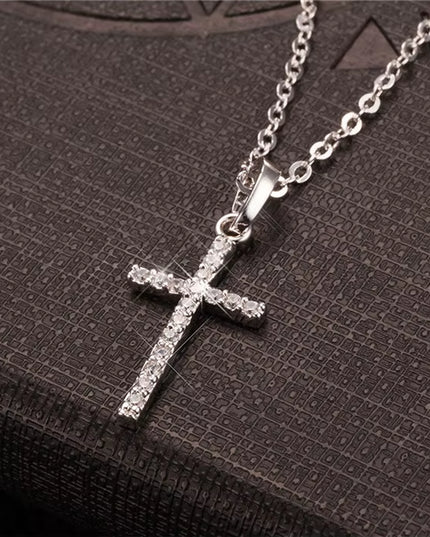 Fashion Female Cross Pendants Dropshipping Gold Black Color Stainless Steel Jesus Cross Pendant Necklace Jewelry for Men/Women
