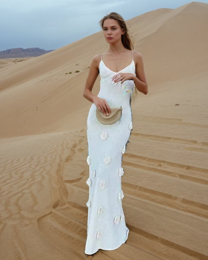 Womens Long Knitted Slip Dress