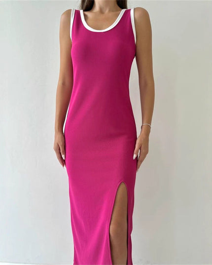 Womens Camisole Dress Mid-Length Split Dress