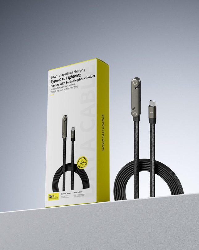 Fast Charging Foldable Bracket Data Cable 2-in-1 Data Wire Foldable Phone Tablet Stand Type-C To Type-C USB-A To Type-C