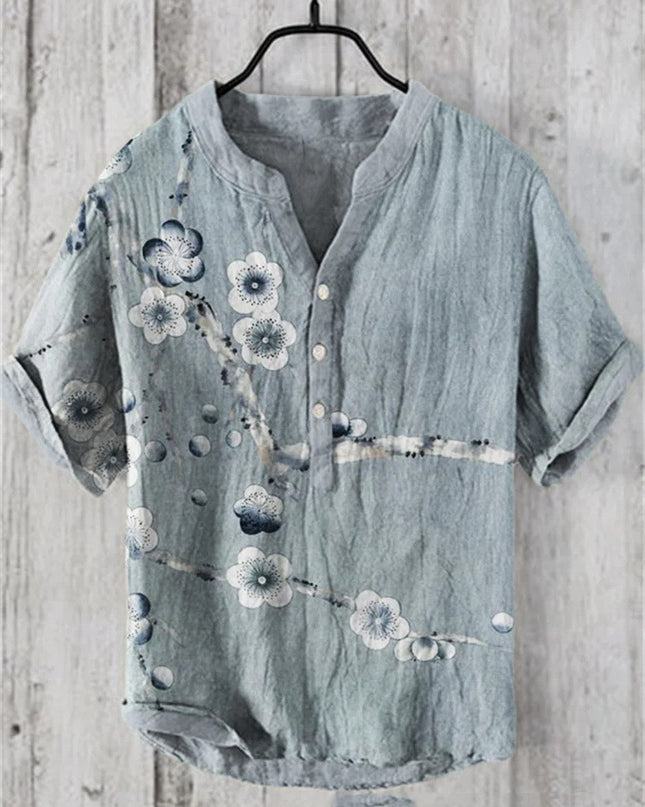 Summer Men's Shirts National Trendy Style Three Breasted