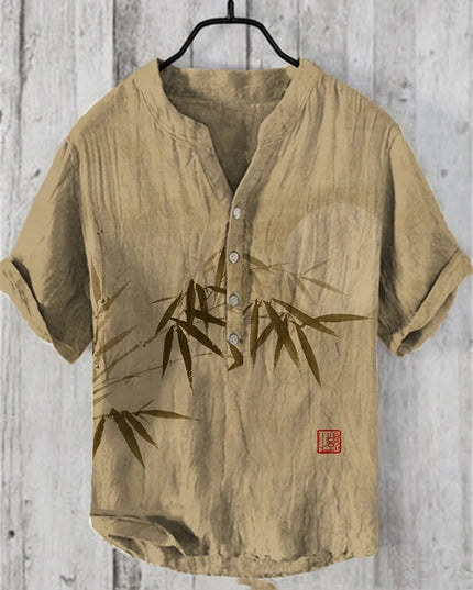 Summer Men's Shirts National Trendy Style Three Breasted