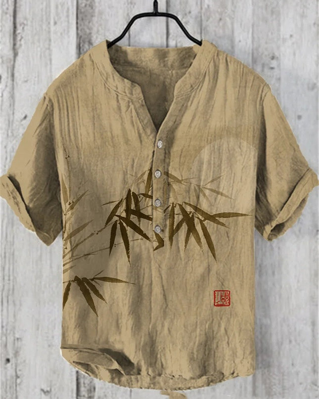 Summer Men's Shirts National Trendy Style Three Breasted