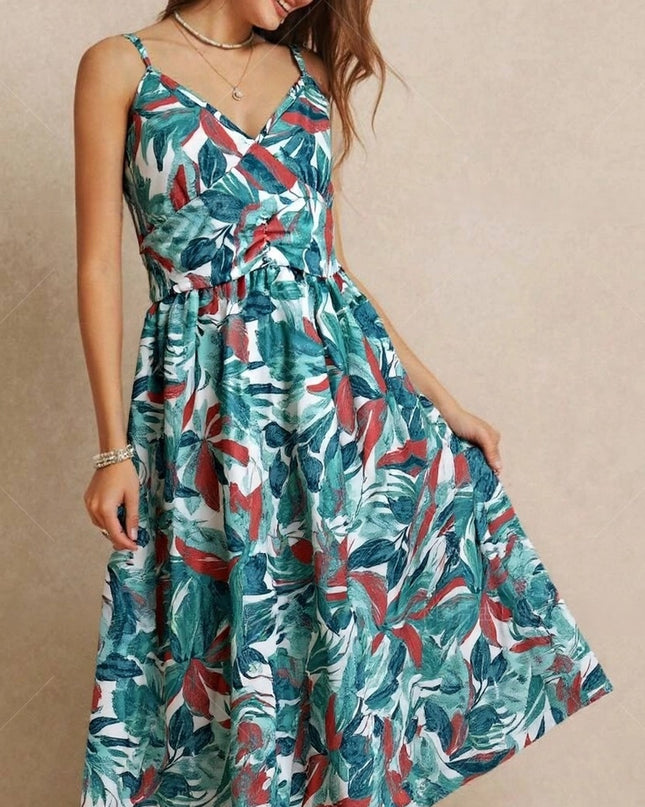 Womens Slimming Tropical Print Bodycon Dress
