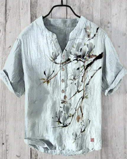 Summer Men's Shirts National Trendy Style Three Breasted