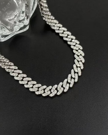 Rhinestone Alloy Cuban Chain Mens Hip-hop Style