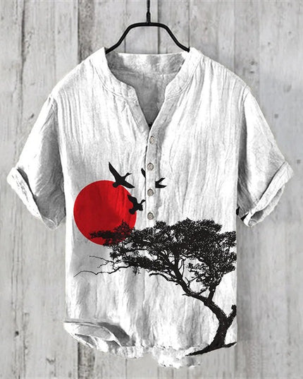 Summer Men's Shirts National Trendy Style Three Breasted