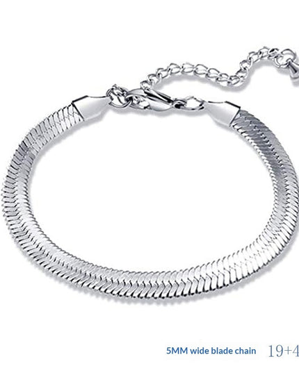 Retro Artistic Trendy Mens Minimalist Titanium Steel Bracelet