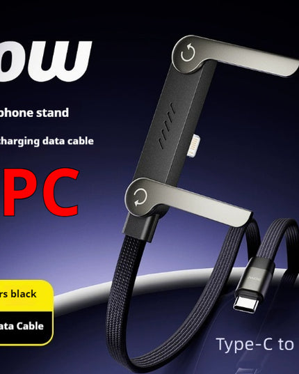 Fast Charging Foldable Bracket Data Cable 2-in-1 Data Wire Foldable Phone Tablet Stand Type-C To Type-C USB-A To Type-C