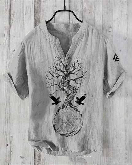 Summer Men's Shirts National Trendy Style Three Breasted