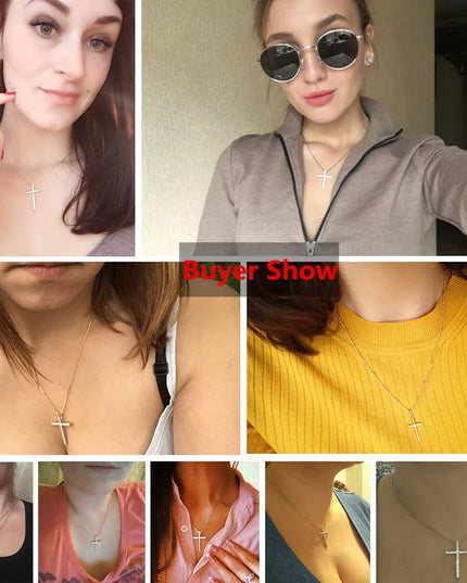 Fashion Female Cross Pendants Dropshipping Gold Black Color Stainless Steel Jesus Cross Pendant Necklace Jewelry for Men/Women